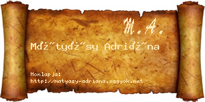 Mátyásy Adriána névjegykártya